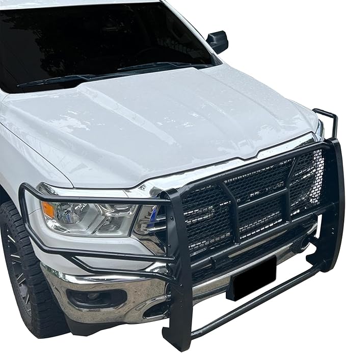 Black Horse RUGGED Heavy Duty Grille Brush Bumper Guard Modular Black Compatible with 2019-2024 Ram 1500 Classic|2011-2018 Ram 1500|2009-2010 Dodge Ram 1500-RU-DORA09-B