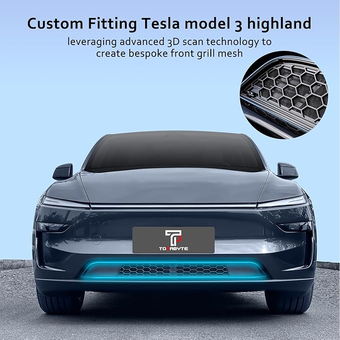 Grill Mesh Insert for Tesla Model Y Juniper 2025 2026 Car Lower Bumper Segmented Net, Front Air Inlet Vent Grille Grid Cover for New Model Y Juniper Launch Series Accessories