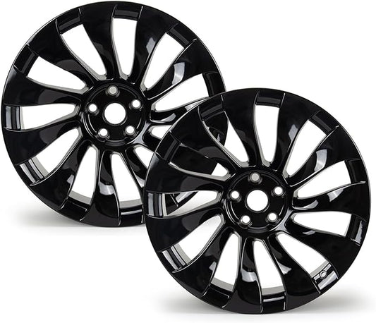 New 20'' x 9'' Aluminum Alloy Replacement for OE Wheel Rim Compatible with Model 3 2021-2022 - Direct Fit Machined Black, 2 Sets