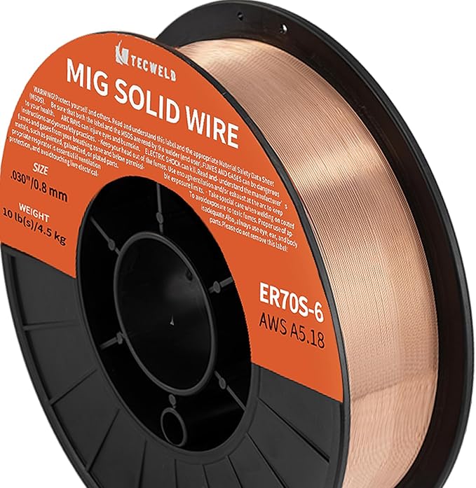 Solid MIG Welding Wire ER70S-6 0.30 Inch 10LB Spool - Low Spatter Carbon Steel Gas Shielded Wire with High Feedability ABS Spool for All Position Welding