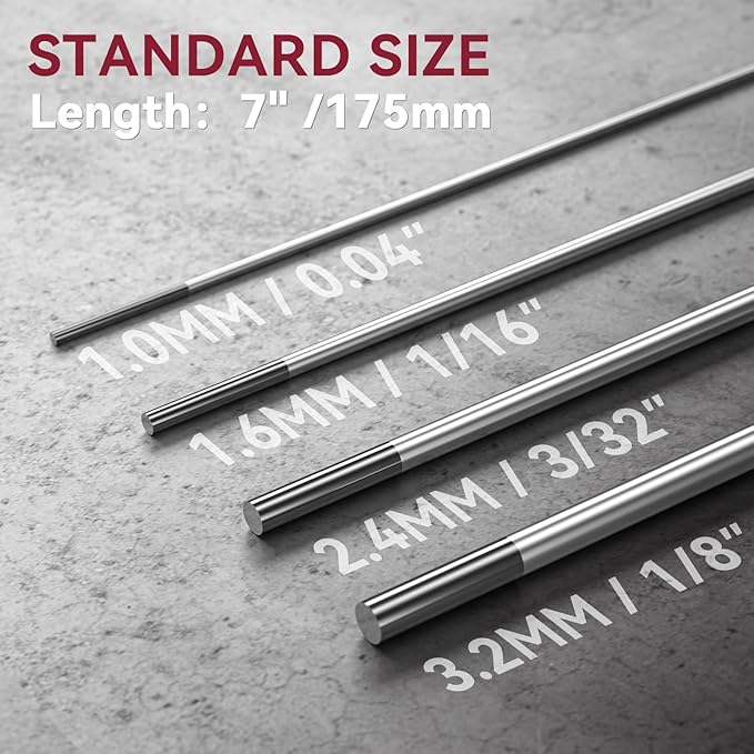 ARCCAPTAIN TIG Welding Tungsten Electrode 10-Pack 3/32"x 7"(Grey - 2% Ceriated, WC20/EWCe-2)