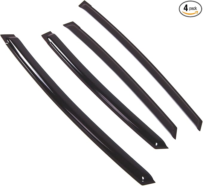 TuningPros Outside Mount Window Vent Visors Rain Guards Compatible with Toyota Prius V 2012-2015 | Side Window Wind Deflectors Rain Shields | Smoke Tinted, 4 Pcs Set, DGWV-742