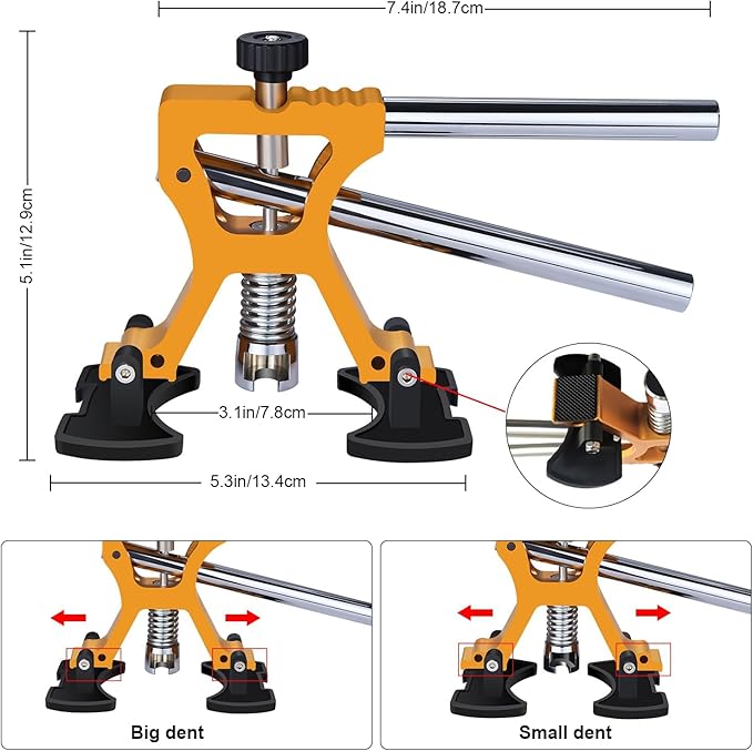 Car Dent Puller - Car Dent Removal, 52 PCS Paintless Dent Repair Kit with Double Pole Bridge Dent Puller for Car Dent Repair and Metal Surface Dent Removal