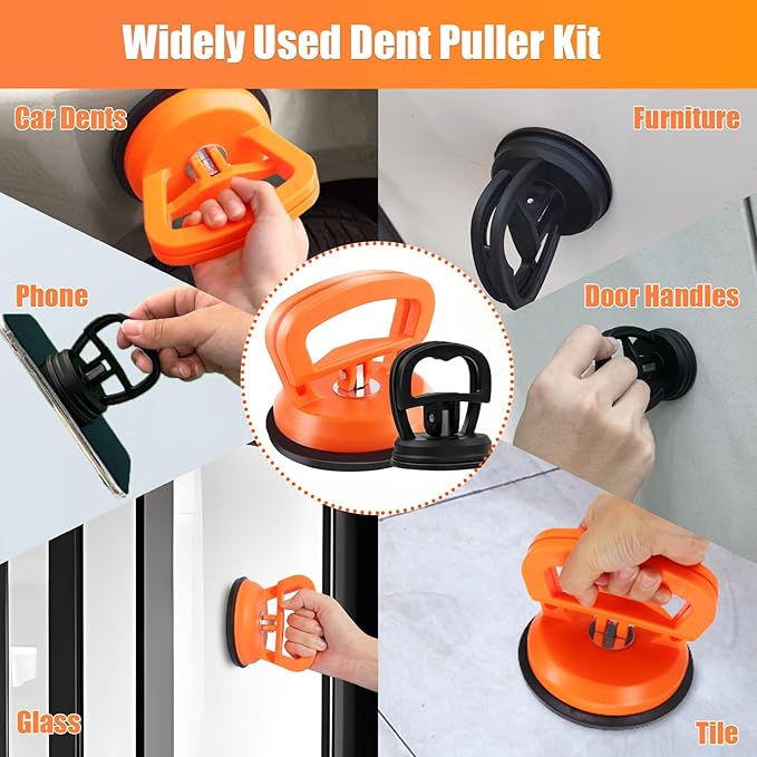 Dent Puller,7 Pack Car Dent Puller Kit,Car Dent Remover Tool for Car,Paintless Dent Removal Kit,Hail Dent Removal Kit,Dent Puller Suction Cup for Dent Remover,Glass,Screen,Moving (Large