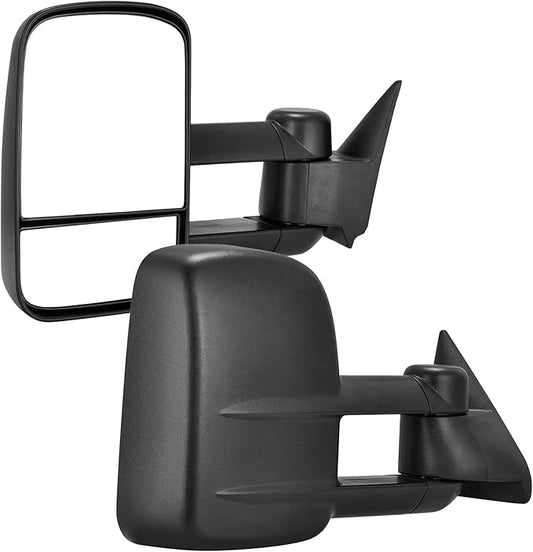 DWVO Side Towing Mirrors Compatible with 1988-1998 Chevy/GMC C1500 K1500,1988-2000 Chevy/GMC C2500 C3500 K2500 K3500, Power Adjusted Manual Folding Telescoping Pair Set
