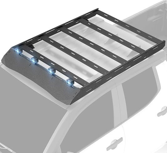 Roof Rack Cargo Basket Compatible with 2024-2025 Tacoma Crew Cab/Double Cab 4th Gen, Off-Road Truck Cargo Carrier Rooftop Luggage Storage Holder