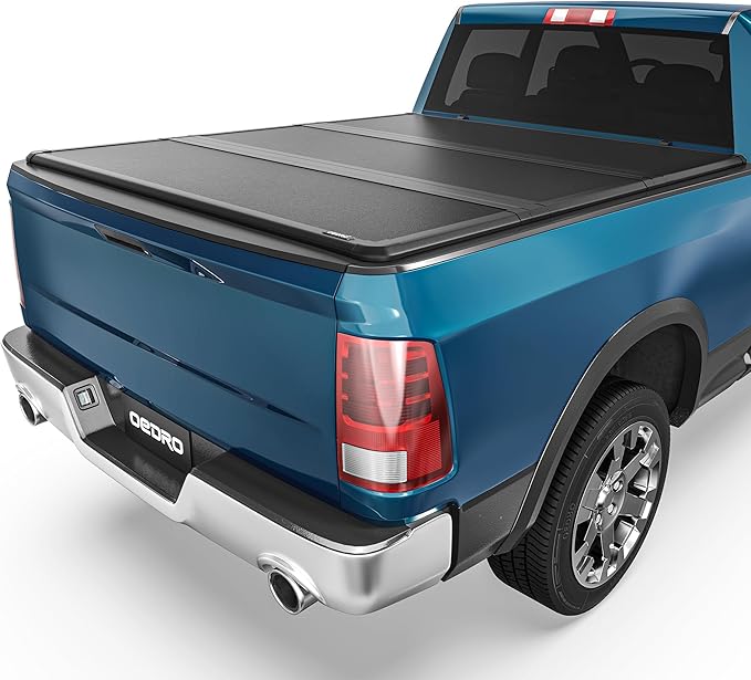 OEDRO FRP Hard Tri-fold Tonneau Cover Fold Truck Bed Covers Compatible with 2009-2025 Ram 1500 (Inclu. Classic & New) with 5.6 Feet Bed w/o Ram Box