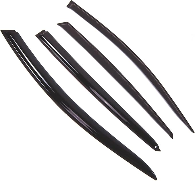 Tuningpros WD2-563 Dark Smoke 4 Pcs Set Window Visor (Outside Mount) Deflector Rain Guard Compatible with 2010-2015 Kia Optima