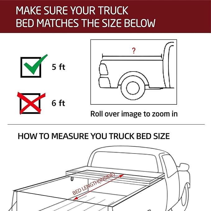 Kikito Flip-Up Tonneau Cover for 2016-2023 Tacoma with 5-ft Bed (60.5") | FRP Hard Folding Truck Bed Cover | No-Drill | 100% Bed Access