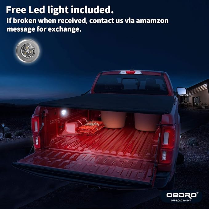 oEdRo Soft Tri-Fold Truck Bed Tonneau Cover Compatible with Dodge Ram 1500 2002-2025 (Inclu. Classic & New), Fit for Dodge Ram 2500 3500 2003-2025, Fleetside 6.4 Ft Bed w/o Ram Box