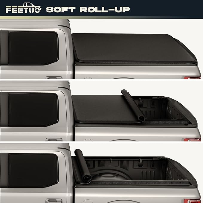 Soft Roll-Up Tonneau Cover Truck Bed for 2015-2025 Ford F-150 5.5FT/67.1inch