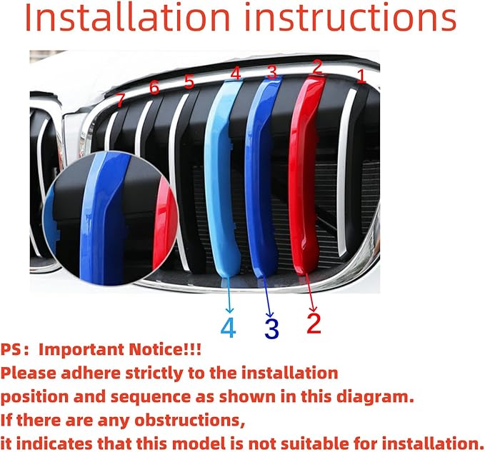 Automotive Grill Inserts for BMW X1 F48 2016-2019 7-Beam, Front Grille Accessories