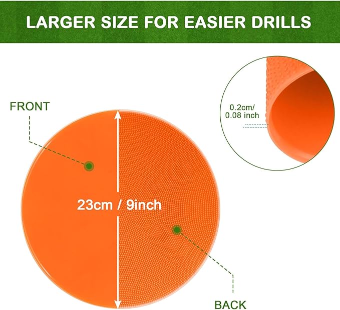 Spot Markers Rubber Floor Dots 9inch Non Slip Agility Dots Flat Cones for Kids Sports Soccer Basketball Training, Gym Training, Preschool Kindergarten Classroom