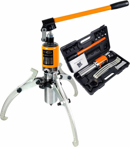 AMZCNC Hydraulic Gear Puller 5 Ton Max. Capacity Hydraulic Puller 2 or 3 Jaws Bearing Hub Separator,Hydraulic Puller Separator Tool for Pulling Hubs, Flanges, Gears, Bearings (5Ton 8" jaw)