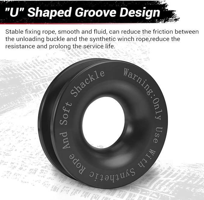 Soft Shackle & Winch Recovery Ring Kit 1/2" X 22" Synthetic Soft Shackle 56,000lbs 2PCS with 1 Rescue Ring for ATV UTV SUV Truck Offroad Vehicle Red