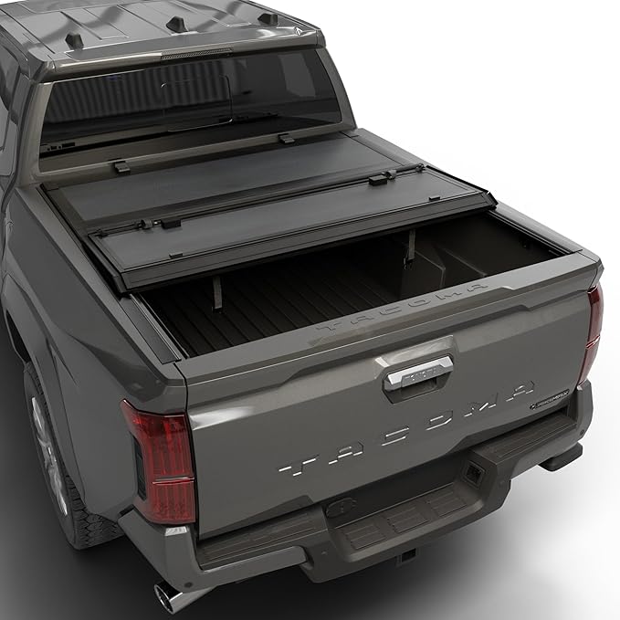 Low Profile Tri Fold Tonneau Cover Fits 2024-2026 Toyota Tacoma w/OE Track System 6'2" Bed (74")
