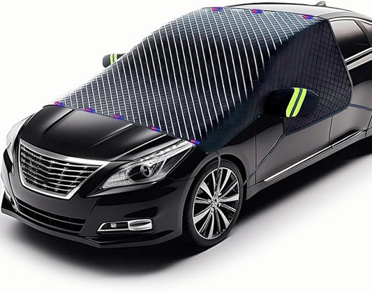 Windshield Cover for Ice and Snow, Extra Large Car Snow Cover Protect Front Windshield & Rearview Mirror, Magnetic Anti-Snow Cover Universal Fit for Most Vehicle Medium (Front Cover)