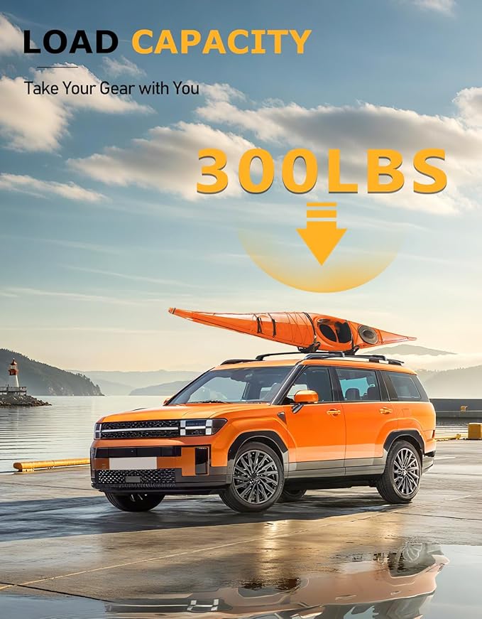 Tuyoung 300lbs Roof Rack Cross Bars Compatible with 2024 2025 2026 Hyundai Santa Fe & Santa Fe Hybrid (Not for SE), Lockable Heavy Duty Aluminum Anti-Theft Metal Lock Roof Crossbars