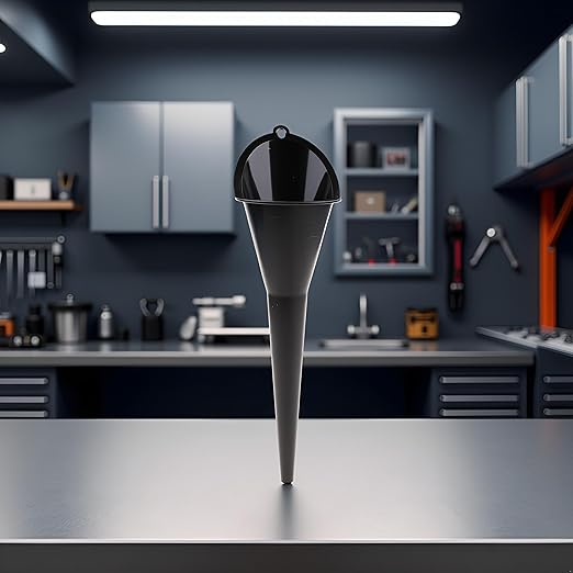 Black Multi-Function Auto Engine Oil Petrol Change Funnel Long Stem Plastic Funnel for Car Motorcycle ATV Boat Multi-Function Circular and, Funnels, Oil System Tools, Large:28cm (11.02in)