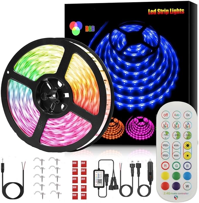 65.6FT RV Awning Lights Strip, 12V Multi-Color RV Underglow Led Lights, Camper Underbody Accent Lighting with APP RF Control for Motorhome Travel Trailer Concession Stands Food Trucks