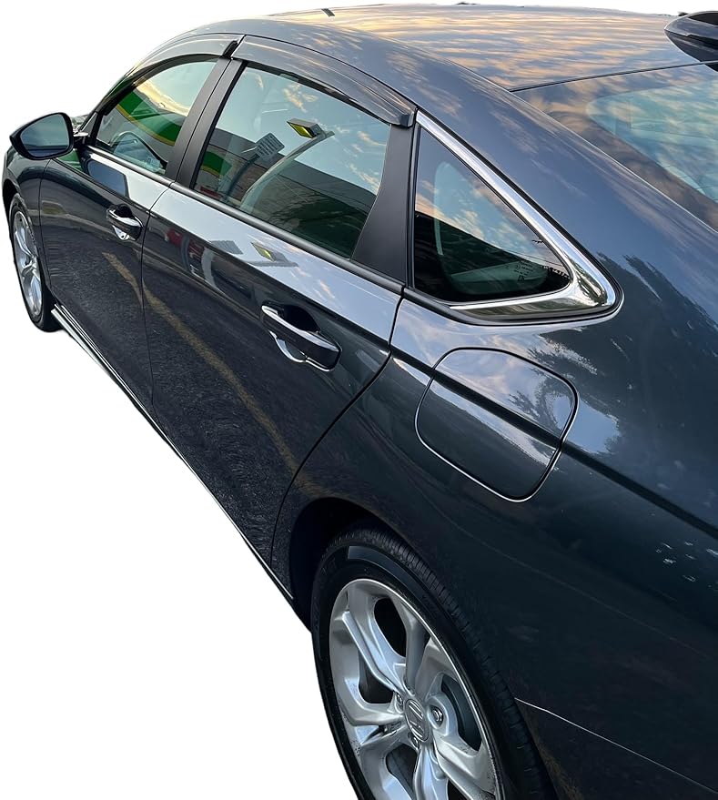 2023-2025 Tape-On Rain Guards for Honda Accord Side Window Visor Deflectors SE LX EX Sport EX-L Sport-L Touring Hybrid Durable Tinted Shade 2024