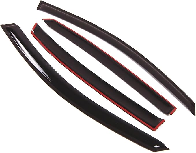 TuningPros Outside Mount Window Vent Visors Rain Guards Compatible with Chevrolet Impala 2006-2010 | Side Window Wind Deflectors Rain Shields | Smoke Tinted, 4 Pcs Set, DGWV-072
