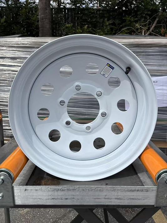 Steel wheel 15X6J 5X4.5inch BCD:4.25inch Offset0 10 Mod Load:2860 18.96 lbs TR600Hp (White)