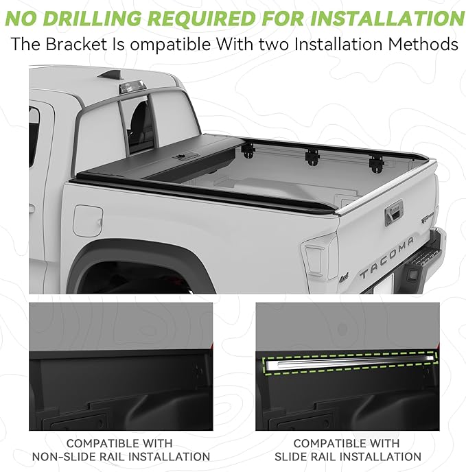 Retractable Hard Truck Bed Tonneau Cover for Toyota Tacoma 2016-2023(5'/60")| Durable, Waterproof, Easy to Install | Enhanced Security & Sleek Design | Aluminum | No Drilling Required (Tacoma16-23)