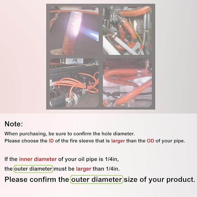 1/4" ID Heat Shielded Fire Sleeve Thermo Armor Silicone Coated Fiberglass Heat Protection w/ 4 Clamps for Automotive Hose Lines & Electrical Wiring - Black 5FT