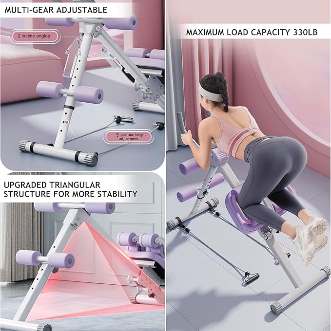 Wooa Ab Machine, Adjustable Ab Trainer Machine, Ab Workout Equipment, Ab Machine for Stomach Workout, Ab Workout Machine