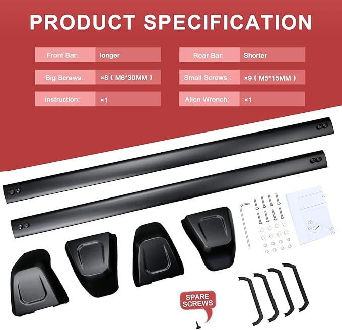 KINGGERI 220lbs Roof Rack Cross Bars Fit for Jeep Grand Cherokee L 2021-2026 & Grand Cherokee 2022-2026, Heavy Duty Aluminum Roof Rails Crossbars Carrier Bag Luggage Rails Kayak Skiboard