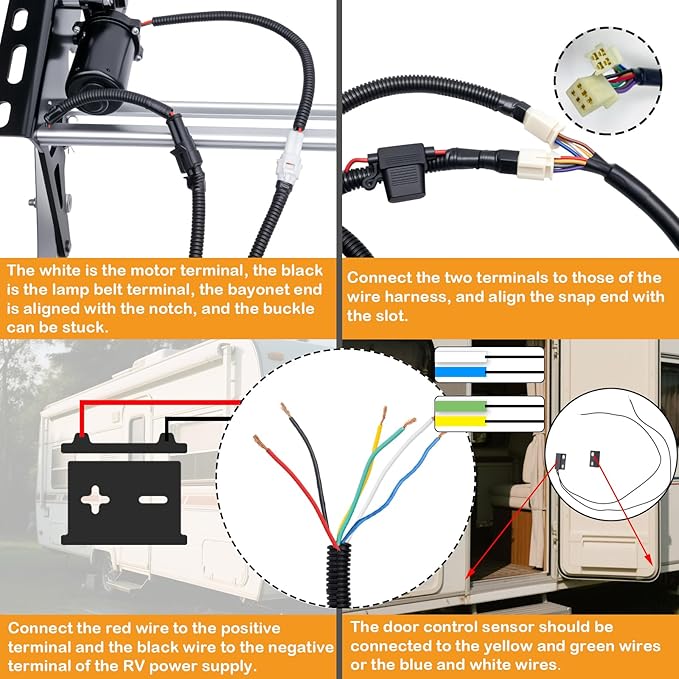 Electric Retractable RV Steps with LED Light, 2-Step, 400 LBS Load Capacity, Foldable Aluminum Alloy Camper Steps, Thickened Steel Plate Trailer Steps, Non-Slip Design, Ideal for RV, Trailer, Camper
