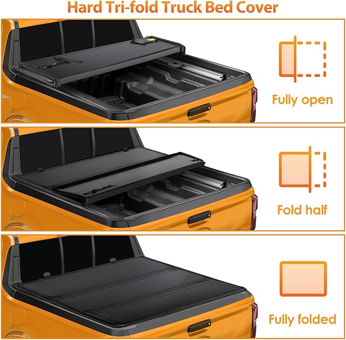 Nilight Hard Tri-fold Truck Bed Tonneau Cover Compatible with Toyota Tundra 2022 2023 2024-5.6ft