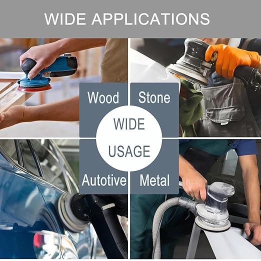 100 Pcs 5 Inch Sanding Discs Hook & Loop 8 Holes Wet Dry 120 Grit Sandpaper Silicon Carbide Sand Paper for Orbital Sander Automotive Wood Plastic Metal Polishing (100Pcs 120 Grit)