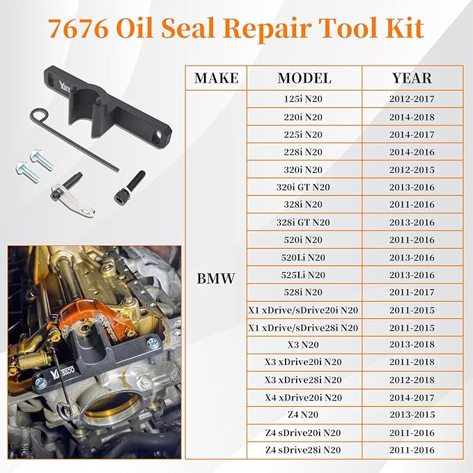 17PCS Camshaft Alignment Timing Tool Kit, Compatible with BMW N20 N26 Engine, with Flywheel Holder Tool & Balance Shaft Tool & Fuel Injector Remover Kit, 212831, 119340, 212830, 219548