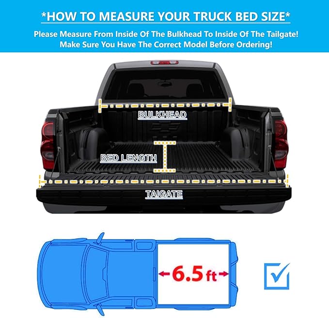 Mamoru Hard Tri-Fold 6.5' Truck Bed Cover for 2004-2014 Ford F-150 | 2006-2008 Lincoln Mark LT FRP Tonneau Cover | Fleetside Only Not for Flareside