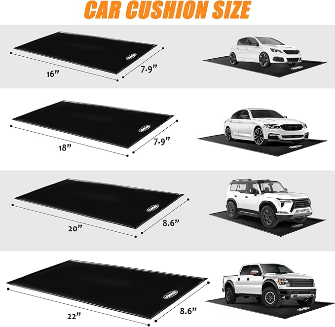 Garage Floor Mat Easy to Clean 7'9"x18' Heavy-Duty PVCContainment Mat with Waterproof Containment Protection for Cars SUVs Trucks Parking Garages Non-Slip Durable Containment Mat Multiple