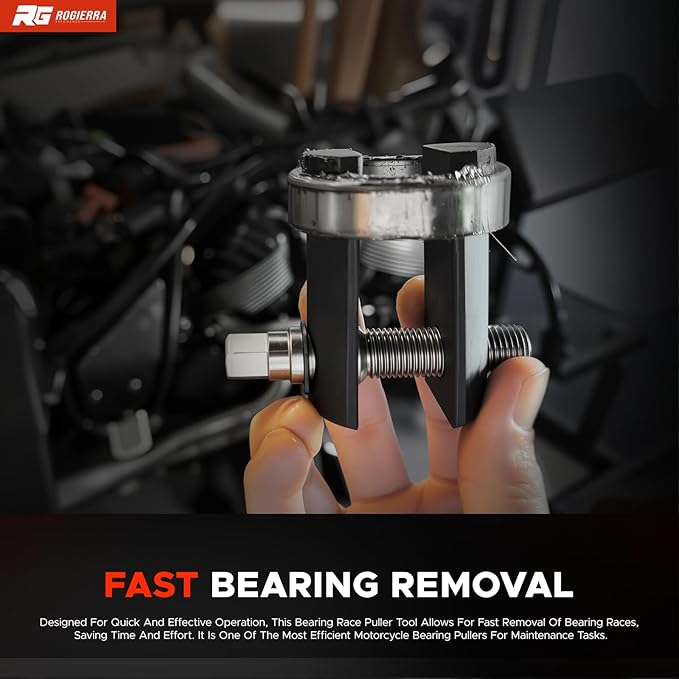 Motorcycle Steering Stem Bearing Race Removal Tool Compatible with 1-1/8" to 2-5/8" ID Races, Universal Neck Bearing Race Puller and Extraction Tool
