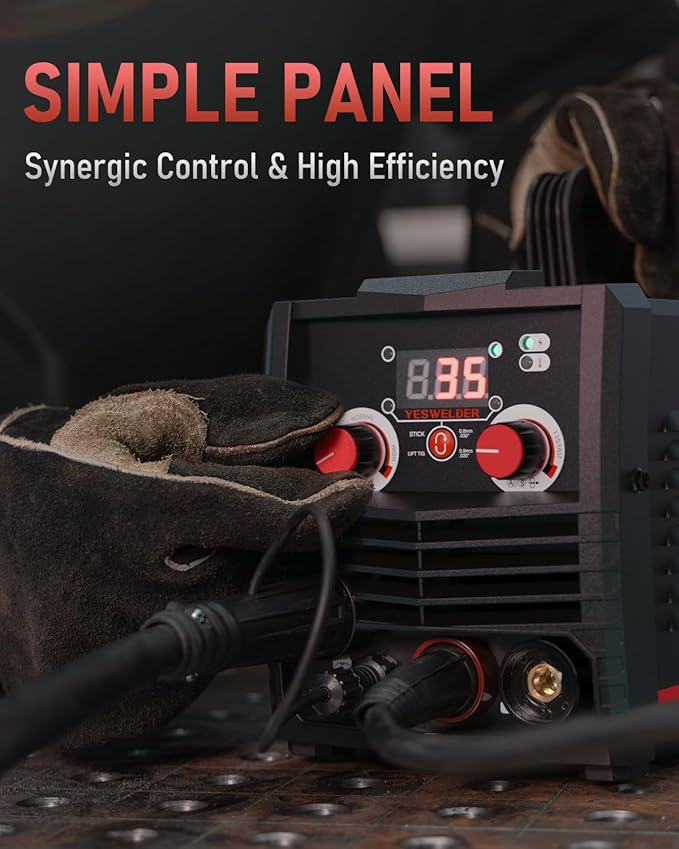 YESWELDER FLUX-135 MINI 135Amp MIG Welder,110V Flux Core Gasless Welder, Flux MIG/Lift TIG/Stick 3-in-1 Welding Machine