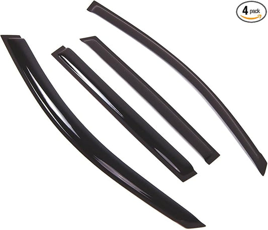 TuningPros Outside Mount Window Vent Visors Rain Guards Compatible with Porsche Cayenne 2003-2010 | Side Window Wind Deflectors Rain Shields | Smoke Tinted, 4 Pcs Set, DGWV-734