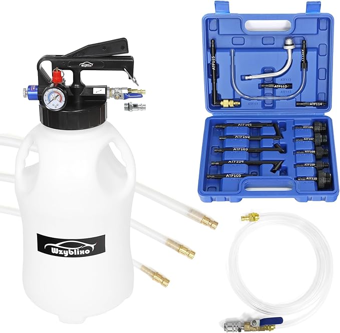 6L Transmission Fluid Pump and Oil Extractor Pump,6L Automatic Transmission Fluid Pump Fluid Extractor/Dispenser for ATF Filler System with 15 Pieces ATF Filler Adapters and 4 Hoses (BLUE, 6L)