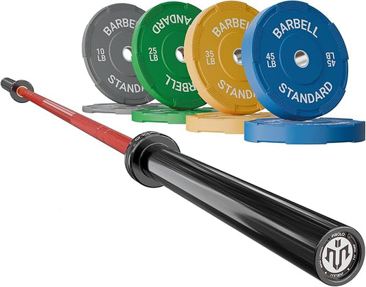 Mikolo 7ft Olympic Barbell, Barbell for Weightlifting and Powerlifting 45lb, Olympic Bar for 1500lbs Capacity, Weight Bar Fit 2” Standard Weights