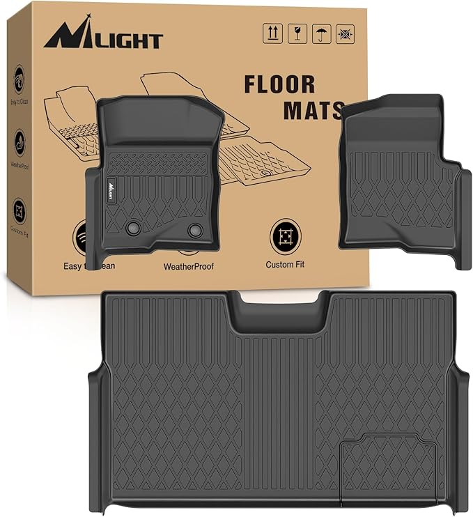 Nilight TPE Floor Mats for Ford F150 F-150 SuperCrew Crew Cab Bucket Seat 2010 2011 2012 2013 2014, All Weather Custom Fit Heavy Duty Floor Liners