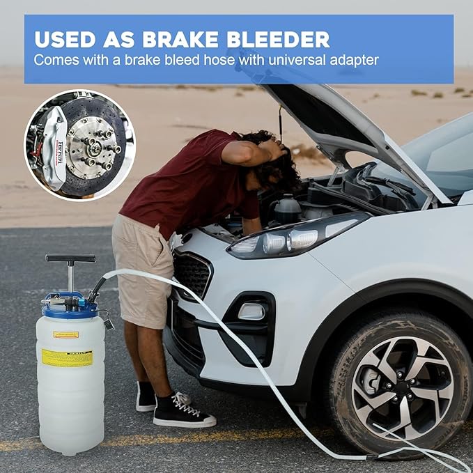 EASYBERG Pneumatic/Manual 15L Oil Extractor Oil Changer Vacuum Fluid Petrol Fuel Extractor Automotive Oil Extractor Pump Manual Fluid Extractor Pump Tank Remover