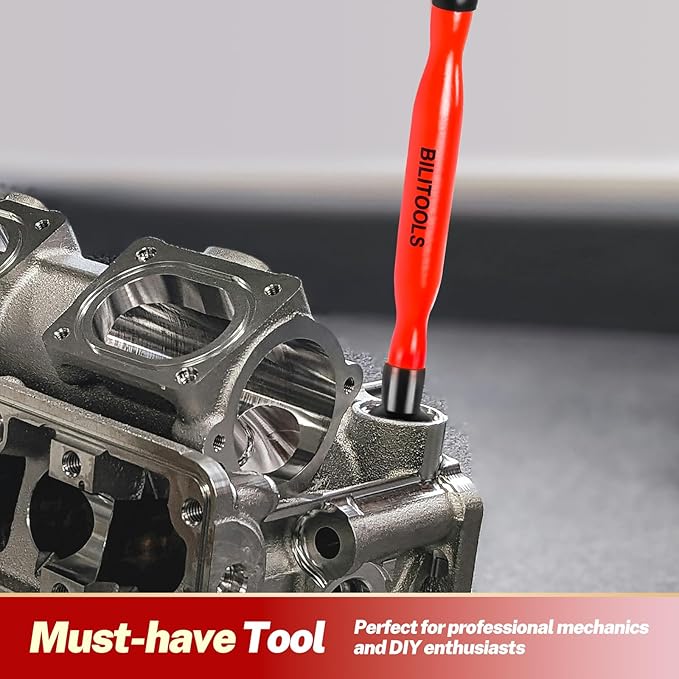 BILITOOLS 2PCS Valve Lapping Kit with 8 Suction Plates 4 Size, Valve Grinding Tool for Engine Maintenance (Red)