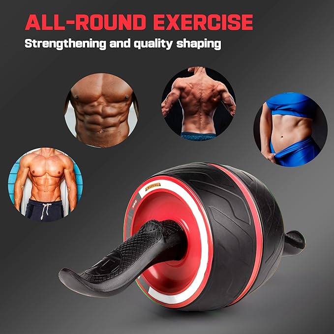 Ab Roller Wheel with Knee Pad Mat,Automatic Rebound Abdominal Wheel Abs Workout Equipment,Home Gym Equipment,No Noise Ab Wheel for Men&Women Abdominal