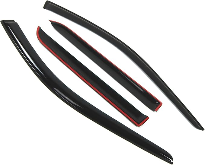 TuningPros Outside Mount Window Vent Visors Rain Guards Compatible with Dodge Durango 2011-2016 | Side Window Wind Deflectors Rain Shields | Smoke Tinted, 4 Pcs Set, DGWV-118