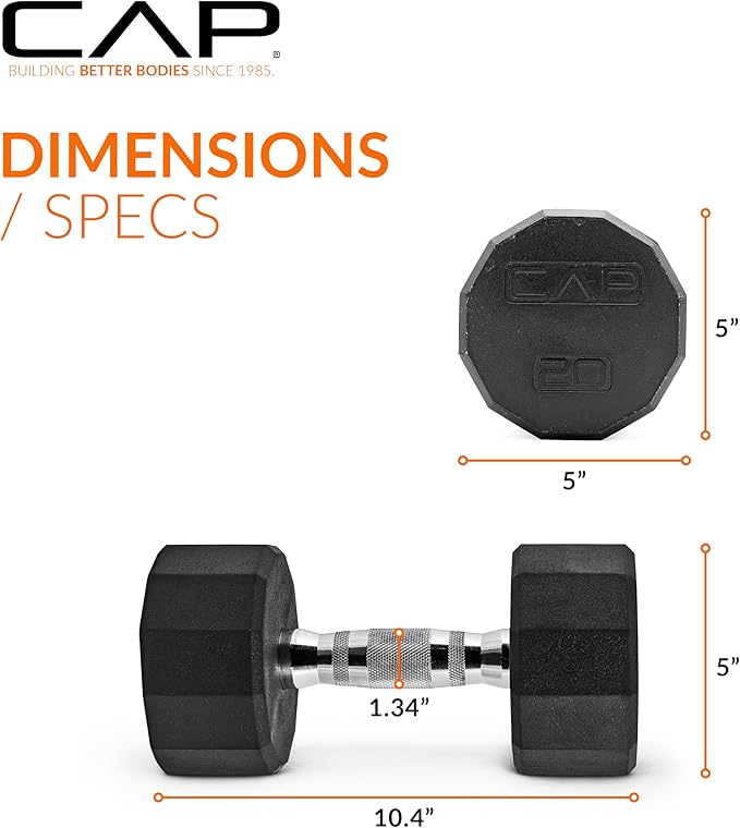 CAP Barbell Coated Dumbbell Weight | Multiple Options Pairs & Sets