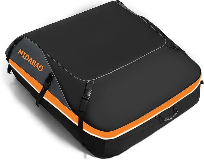 MIDABAO Thickened 20 Cubic Waterproof Duty Car Roof Top Carrier-Car Cargo Roof Bag Car Roof Top Carrier - Easy to Install Soft Rooftop Luggage Carriers with Wide Straps 20 Cubic Feet, ROB01