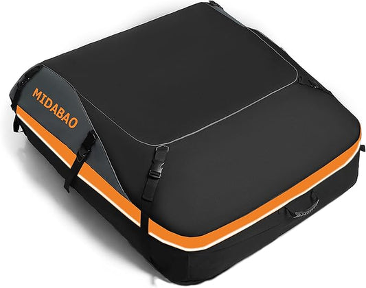 MIDABAO Thickened 20 Cubic Waterproof Duty Car Roof Top Carrier-Car Cargo Roof Bag Car Roof Top Carrier - Easy to Install Soft Rooftop Luggage Carriers with Wide Straps 20 Cubic Feet, ROB01